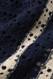 Абрикосовый модный повседневный однотонный лоскутный отложной воротник с длинным рукавом из двух частей