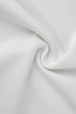 Белое модное сексуальное твердое лоскутное вечернее платье с открытой спиной на одно плечо