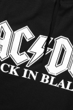 Black Sexy Print Tassel V Neck T-Shirts
