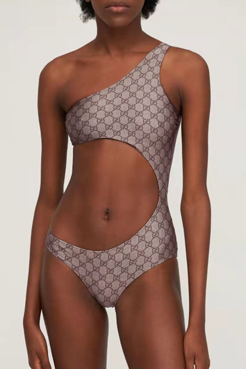 

Khaki Fashion Sexy Letter Hollowed Out Swimwears