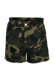 Camouflage Mode Camouflage Print Patchwork Skinny Mid Waist Pencil Full Print Bottoms
