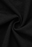 Черные сексуальные футболки с v-образным вырезом и кисточками с принтом
