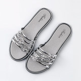 Silberne Art- und Weisebeiläufige Patchwork-runde bequeme Schuhe