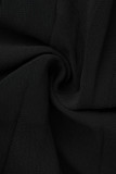 Черный модный сексуальный принт в стиле пэчворк с открытой спиной и U-образным вырезом без рукавов из двух частей