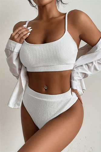 White Fashion Sexy Solid Backless Swimwears (With Paddings)