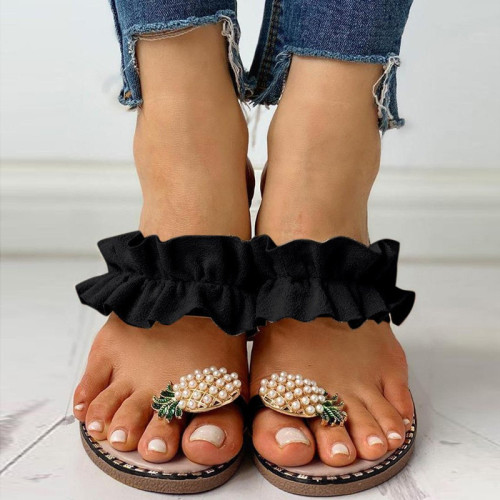 Chaussures de porte confortables rondes en patchwork décontractées à la mode noires