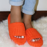Chaussures confortables rondes de couleur unie décontractées en patchwork de mode orange