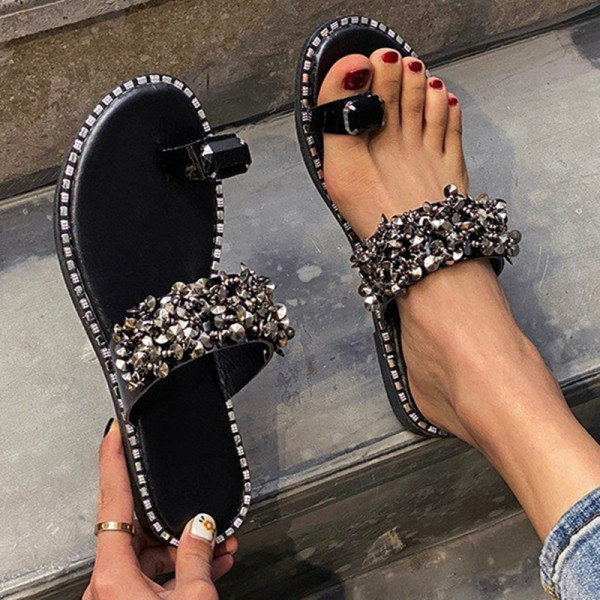 Black Fashion Casual Patchwork Strass Out Door Shoes