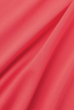 Розово-красный сексуальный однотонный пэчворк без бретелек без рукавов из двух частей