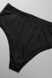 Black Fashion Sexy Solid Backless Swimwears (Zonder Paddings)
