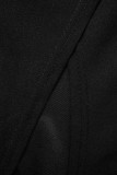 Черный Знаменитости Твердые Бинты Пэчворк С разрезом О-образным вырезом С коротким рукавом Из двух частей