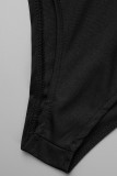 Черные модные сексуальные однотонные купальники с открытой спиной (без набивки)