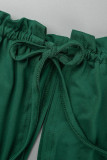 Светло-зеленые сексуальные сплошные повязки с выдолбленными лоскутными прямыми комбинезонами