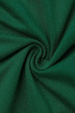 Bandage solide sexy vert armée évidé combinaisons droites patchwork