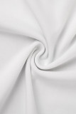 Белые модные повседневные базовые с принтом и круглым вырезом плюс размер из двух частей