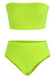 Зеленые модные сексуальные однотонные купальники с открытой спиной (без набивки)