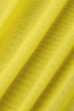 Vert Sexy Solide Patchwork Transparent Taille Haute Crayon Solide Couleur Bas