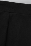 Zwarte mode casual effen patchwork skinny hoge taille conventionele patchwork rok