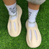 White Fashion Casual Hollowed Out Solid Color Round Comfortable Shoes