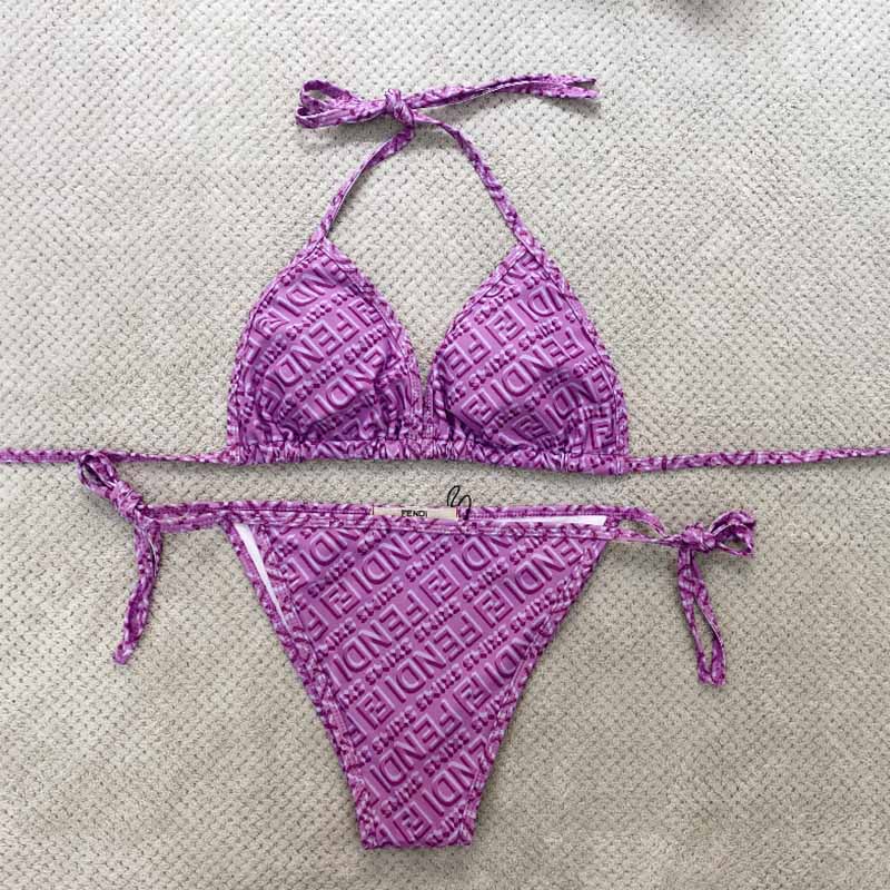 

Purple Fashion Sexy Letter Bandage Swimwears