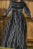 Macacão preto moda casual estampa patchwork com decote solto (sem cinto)