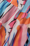Combinaisons droites en patchwork de bandage d'impression élégante douce multicolore