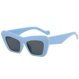 Blå Mode Casual Solid Patchwork Solglasögon