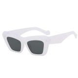 Weiße, modische, lässige, solide Patchwork-Sonnenbrille