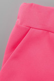 ピンクファッションカジュアルパッチワークカーディガンパンツ長袖ツーピース