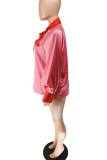 Pink Casual Elegant Solid Bandage Patchwork With Bow Tops