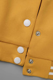 Orange Fashion Casual Patchwork Cardigan Pants Langarm Zweiteiler