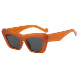 Lunettes de soleil patchwork solides décontractées à la mode orange