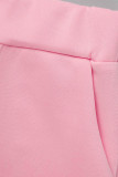 Розовый модный повседневный кардиган в стиле пэчворк с длинным рукавом из двух частей