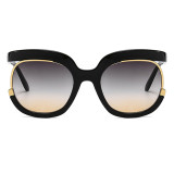 Black Casual Solid Patchwork Sunglasses