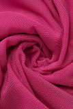 Rose Red Sexig Solid Patchwork Off the Shoulder One Step Kjol Plus Size Klänningar