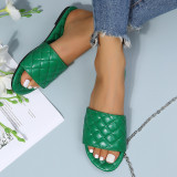Scarpe comode rotonde rotonde in tinta unita casual alla moda di colore verde