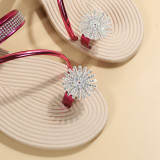 Zapatos cómodos redondos de diamantes de imitación casuales de moda blanco