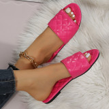 Rose Red Fashion Casual Patchwork Solid Color Round Comfortable Out Door Shoes