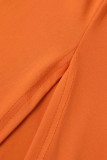 Vestido de manga corta con hombros descubiertos y abertura en el remiendo sólido informal de moda burdeos