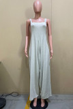 Grey Sexy Casual Solid Backless Spaghetti Strap Harlan Jumpsuits (Without Tube Top)