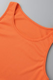 Tangerine Повседневные однотонные лоскутные прямые платья с U-образным вырезом