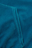 Colarinho com zíper verde casual patchwork sólido manga longa duas peças