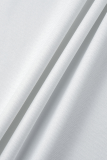 Robes de jupe crayon à col en V et patchwork imprimé mode blanc
