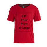 T-shirt in cotone da donna a maniche corte con stampa t-shirt personalizzata rossa di alta qualità, su ordinazione