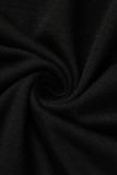Zwarte mode casual effen basic O-hals Harlan jumpsuits