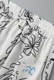 Белые модные бинты с принтом в стиле пэчворк Спагетти без рукавов из двух частей