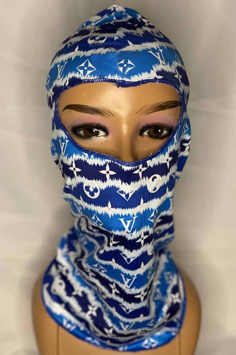 

Royal Blue Fashion Sportswear Print Letter Riding Mask