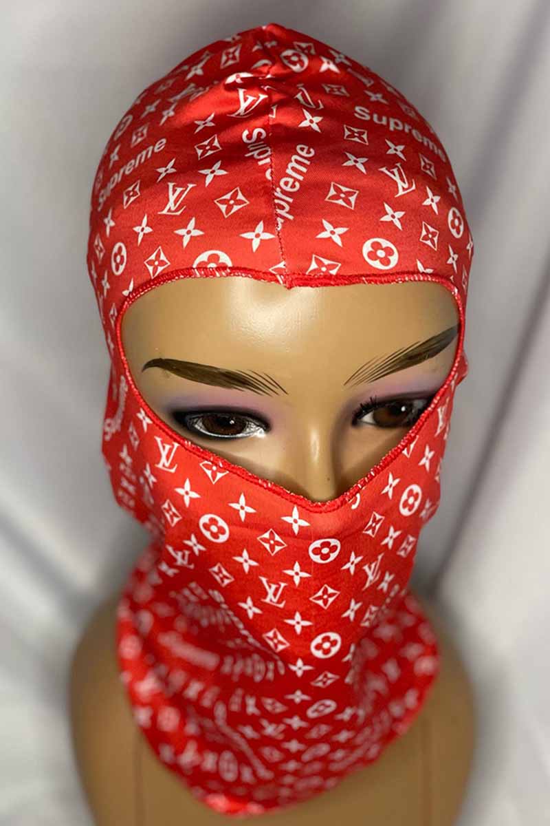 

Red Fashion Sportswear Print Letter Riding Mask