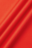 Robes de jupe crayon à col en V et patchwork imprimé mode rouge