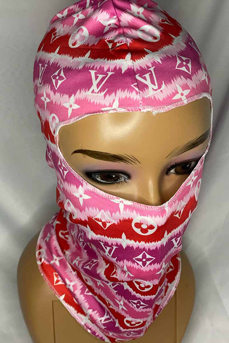 

Pink Fashion Sportswear Print Letter Riding Mask